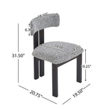 Mid Century 5 Piece Dining Set With Upholstered Metal Leg Chairs And Solid Wood Top Table - Black / White / Natural