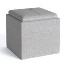Rockwood - Upholstered Cube Storage Ottoman With Tray - Furniture Home Direct