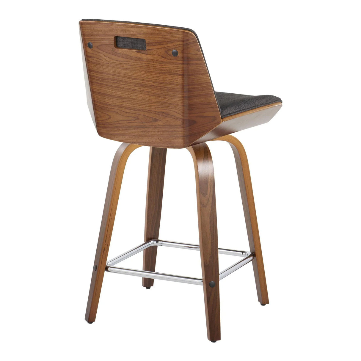 Corazza - Mid Century Modern Fixed Height Counter Stool With Swivel With Square Footrest (Set of 2) - Furniture Home Direct