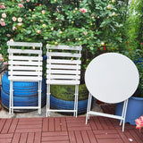 3 Piece Patio Bistro Set Of Foldable Round Table And Chairs - Furniture Home Direct