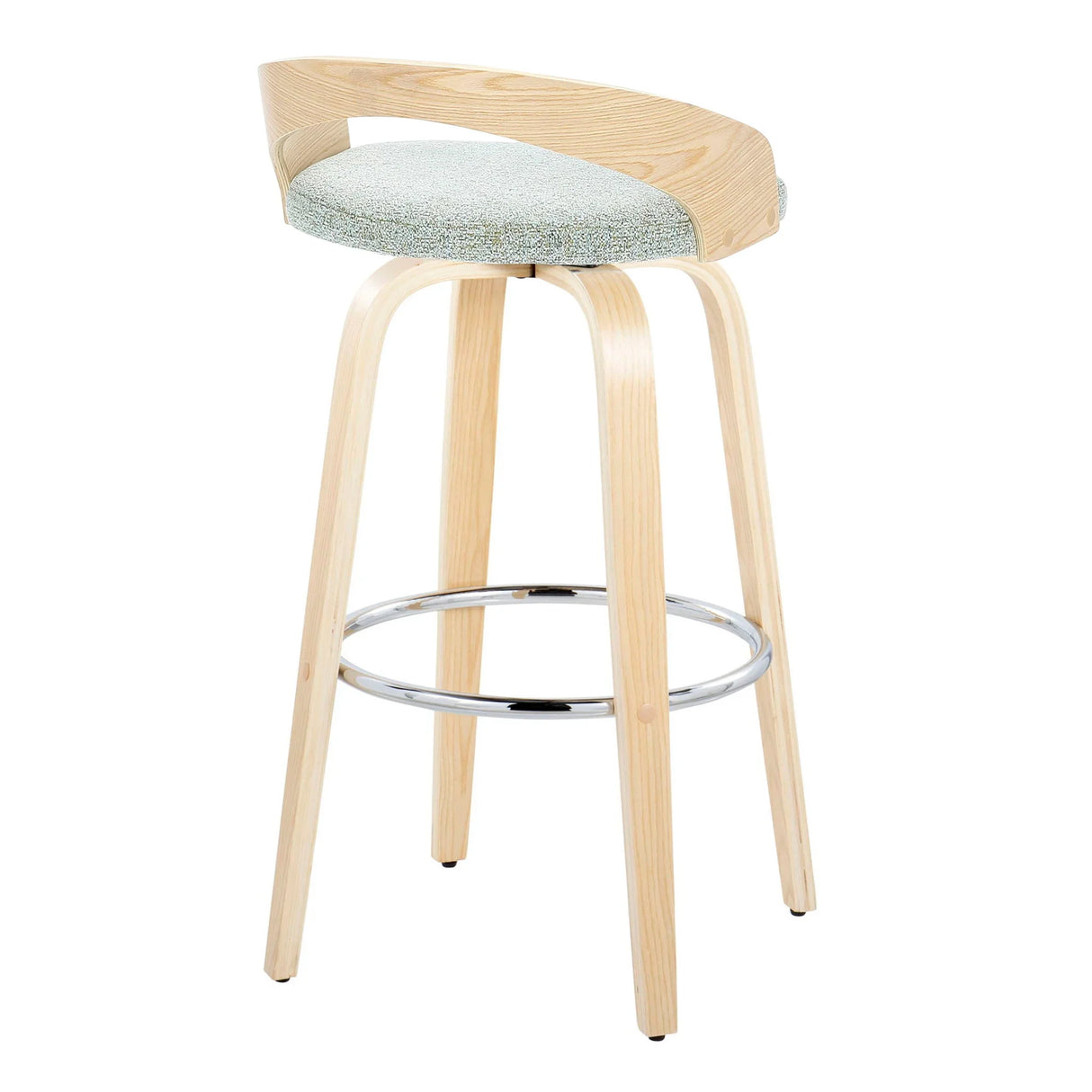 Grotto - Contemporary Fixed-Height Barstool With Swivel With Round Footrest (Set of 2) - Furniture Home Direct
