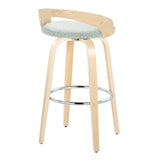 Grotto - Contemporary Fixed-Height Barstool With Swivel With Round Footrest (Set of 2) - Furniture Home Direct