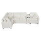 Contemporary L Shaped Convertible Sofa Bed With Pull Out Bed, Cup Holders, And Storage - Furniture Home Direct