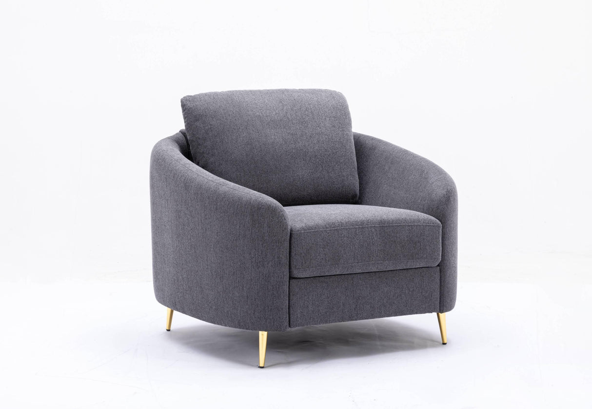 Yuina Gray Linen 3 Pieces Living Room Set - Furniture Home Direct