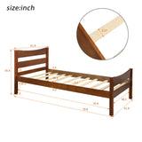 Twin Size Platform Bed With Headboard And Wooden Slat Support - Furniture Home Direct