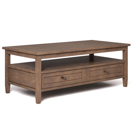 Warm Shaker - Coffee Table - Rustic Natural Aged Brown - Furniture Home Direct