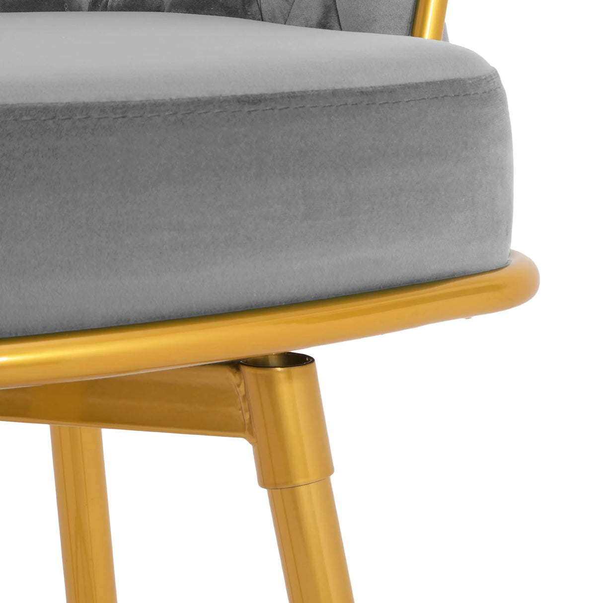 Bar Stools Set Of 2 Swivel Counter Height Gold Frame Grey - Furniture Home Direct