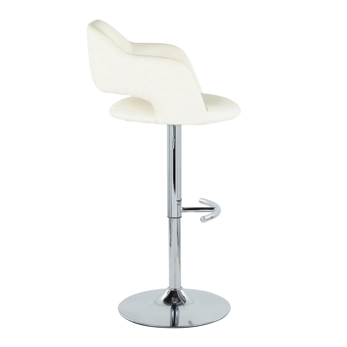 Margarite - Contemporary Ajustable Barstool With Swivel With Rounded T Footrest (Set of 2) - Furniture Home Direct
