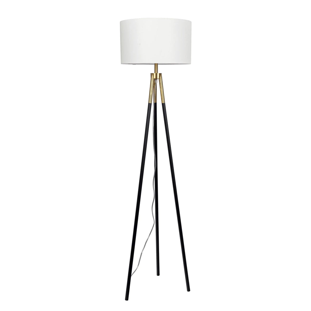 Sway - Floor Lamp With On / Off Switch Triple Legs Shade - Black / Gold / White - Furniture Home Direct