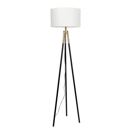 Sway - Floor Lamp With On / Off Switch Triple Legs Shade - Black / Gold / White - Furniture Home Direct