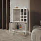 Fairfax WIne Cabinet with glass rack and storage,white - Furniture Home Direct