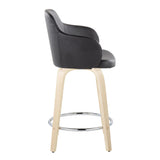 Boyne - Contemporary Fixed Height Counter Stool & Swivel With Round Footrest (Set of 2) - Furniture Home Direct