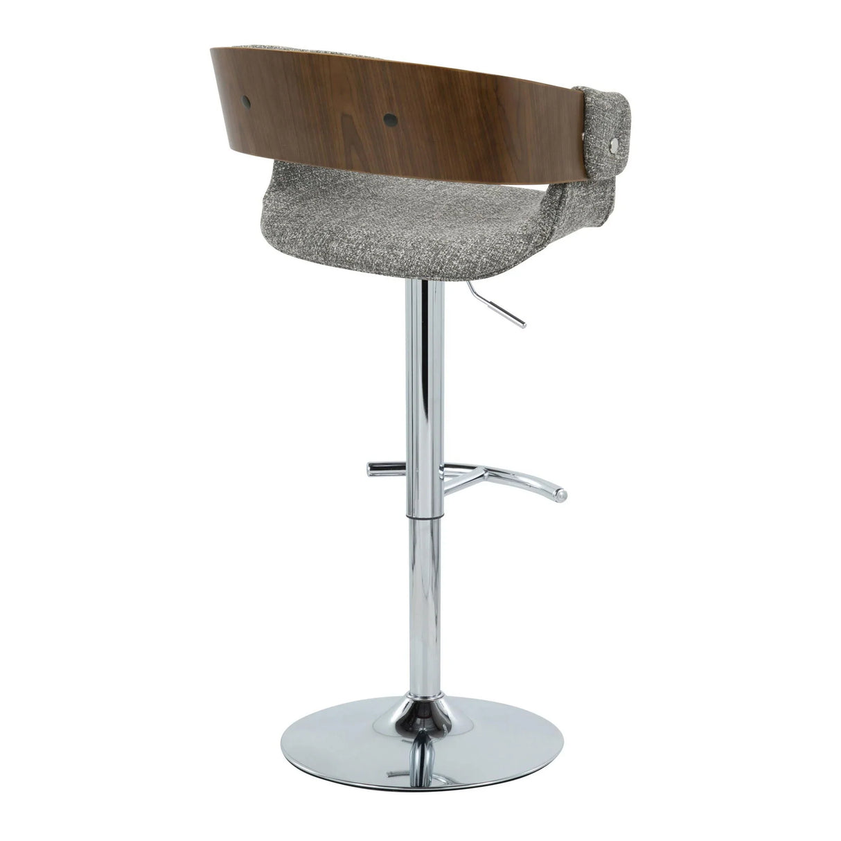 Elisa - Mid Century Modern Adjustable Barstool With Swivel With Rounded T Footrest (Set of 2) - Furniture Home Direct