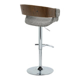 Elisa - Mid Century Modern Adjustable Barstool With Swivel With Rounded T Footrest (Set of 2) - Furniture Home Direct