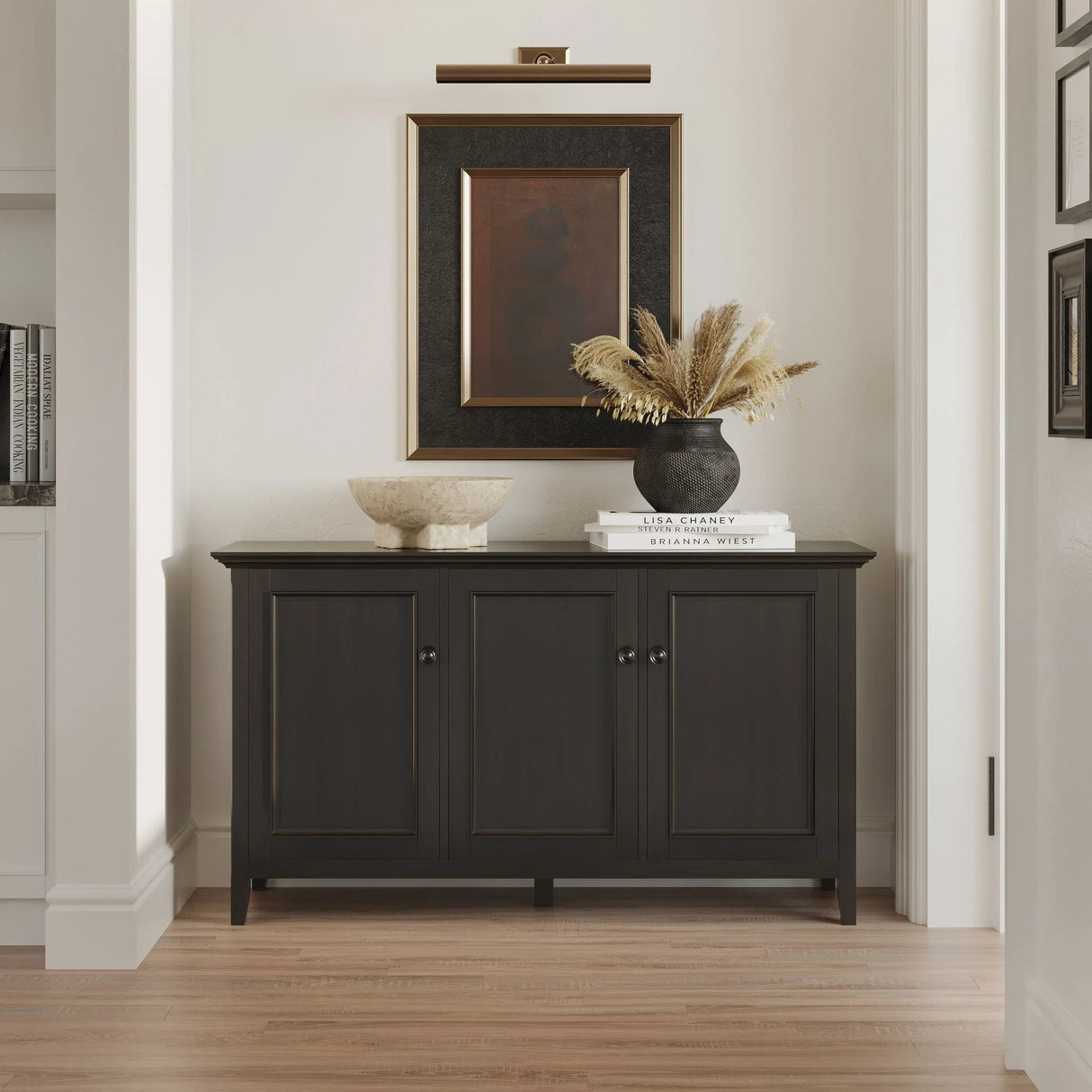Amherst - Wide 3 Door Storage Cabinet - Hickory Brown - Furniture Home Direct