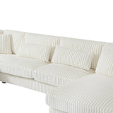 Sectional Sofa U Shaped Oversized With Chaise Beige - Furniture Home Direct