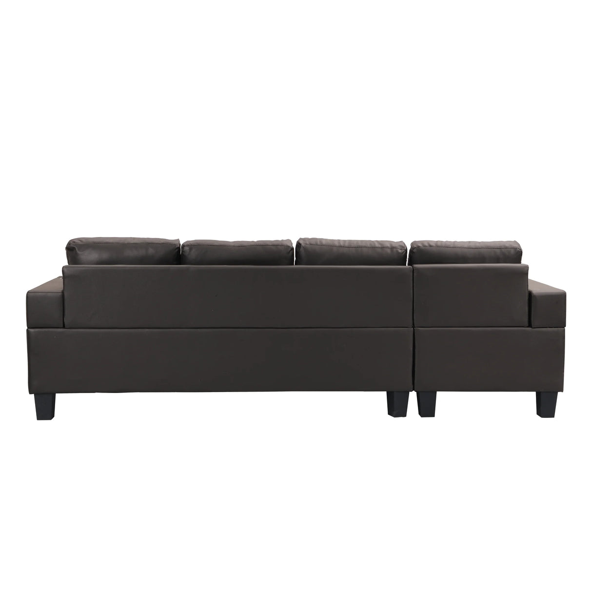 Sectional Sofa Left Chaise Faux Leather Chocolate Brown - Furniture Home Direct