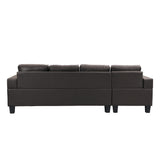 Sectional Sofa Left Chaise Faux Leather Chocolate Brown - Furniture Home Direct