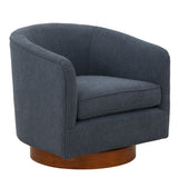 Miramar - Swivel Barrel Chair With Wooden Base - Furniture Home Direct