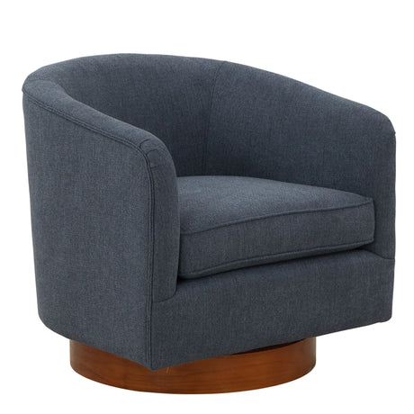 Miramar - Swivel Barrel Chair With Wooden Base - Furniture Home Direct