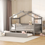 Creativity House Bed With Twin Size Trundle - Furniture Home Direct