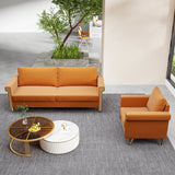 2 Piece living Room Set with Sofa and Chair, Orange Velvet - Furniture Home Direct