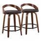 Grotto - Mid-Century Modern Fixed Height Counter Stool & Swivel With Round Footrest (Set of 2) - Furniture Home Direct