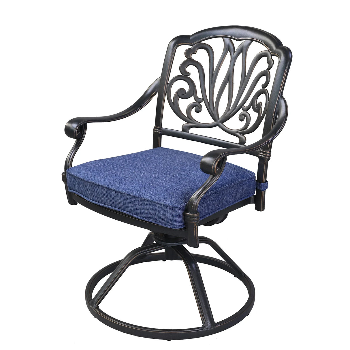 Round 48.03" Long Aluminum Dining Set With Cushions - Furniture Home Direct