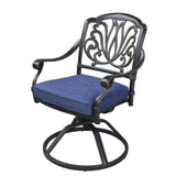 Round 48.03" Long Aluminum Dining Set With Cushions - Furniture Home Direct