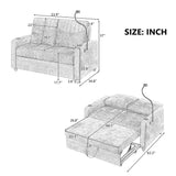 Modern Loveseat Pull Out Sofa Bed With Adjustable Backrest, Two Cup Holders, A Phone Holder, Three Charging Ports And Side Storage Pockets For Living Room - Furniture Home Direct