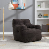 Soft Teddy Fabric Tufted Foam Bean Bag Chair With Teddy Fabric - Furniture Home Direct
