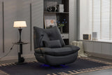 270 Swivel Glider Recliner Chair, Power Recliner Rocking Chair, USB Port Charge For Nursery Chair With Atmosphere Lamp For Living Room Bedroom Apartment - Furniture Home Direct