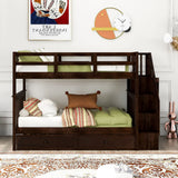 Stairway Bunk Bed With Storage And Guard Rail For Bedroom - Furniture Home Direct