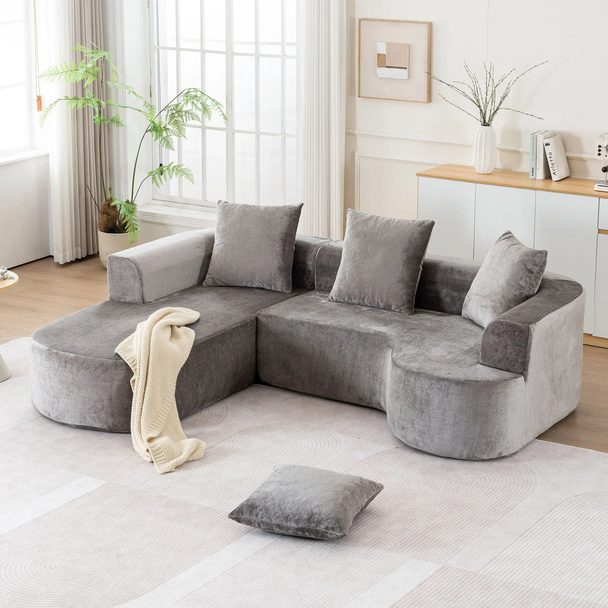 Modular Sectional Sofa With L Shape Chaise With Deep Seat - Furniture Home Direct