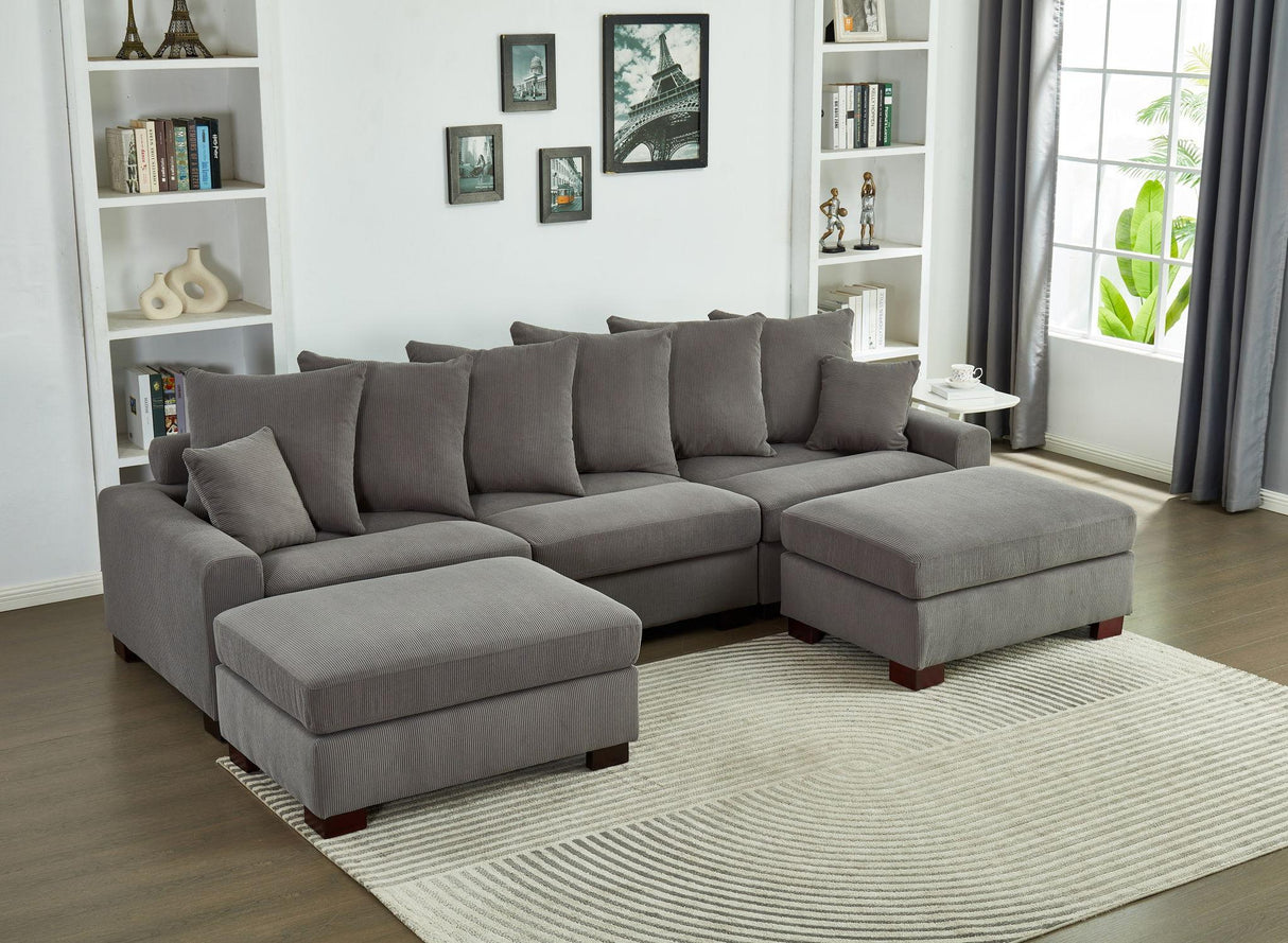 5 Seater Oversized Convertible L & U Shaped Couch - Furniture Home Direct