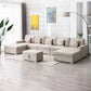 Nolan - Fabric 6 Piece Sectional Sofa With Pillows And Interchangeable Legs - Furniture Home Direct