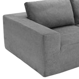 L Shaped Modular Sectional Sofa With Wide Seats Gray - Furniture Home Direct