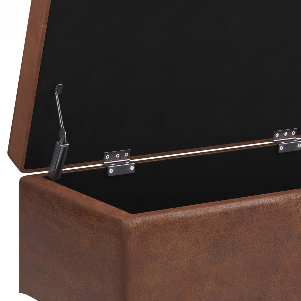 Shay - Large Square Coffee Table Storage Ottoman Mid-Century Style - Furniture Home Direct