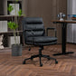Office Chair, Mid Back Home Office Desk Task Chair With Wheels And Arms Ergonomic PU Leather Computer Rolling Swivel Chair With Padded Armrest - Furniture Home Direct