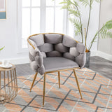 Luxury Modern Simple Leisure Velvet Single Sofa Chair Bedroom Lazy Person Household Dresser Stool Manicure Table Back Chair - Furniture Home Direct