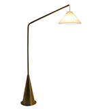 Lisbon - Floor Lamp With On / Off Switch Coned Base Hanging Shade - Antique Brass / White - Furniture Home Direct