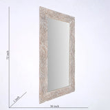 Handcarved Rectangle Mirror Accent With 3mm Glass - Antique White - Furniture Home Direct
