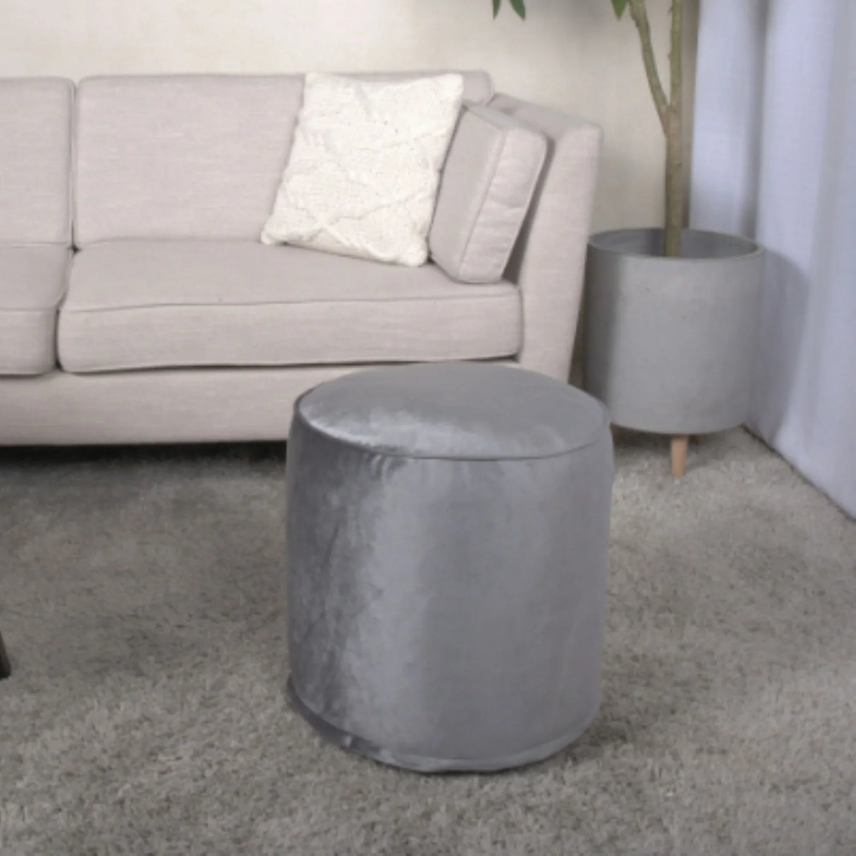 Shimon - Cylinder Pouf Ottoman And Floor Cushion - Furniture Home Direct