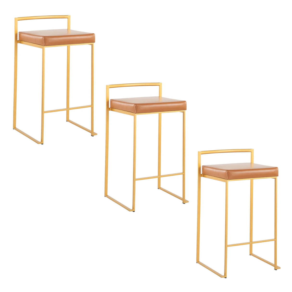 Fuji - Contemporary / Glam Design Counter Stool (Set of 2) - Furniture Home Direct