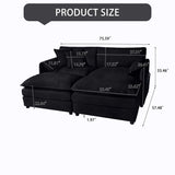 Modern Comfy Deep Seat Modular Sectional Sofa Cloud Couch With Ottoman - Furniture Home Direct