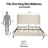 Peyton - Upholstered Bed With 54" High Headboard, Traditional Hand Buttoned Tufting - Furniture Home Direct