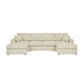3 Piece Corduroy Double Chaise Sectional Sofa - Furniture Home Direct