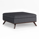 Owen - Square Coffee Table Storage Ottoman - Slate Gray - Furniture Home Direct