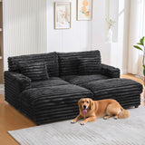 Plush Oversized Double Chaise Lounge Sofa Bed With USB Ports And Cup Holders - Furniture Home Direct
