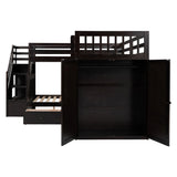 L Shaped Bunk Bed With 3 Drawers, Portable Desk And Wardrobe - Furniture Home Direct
